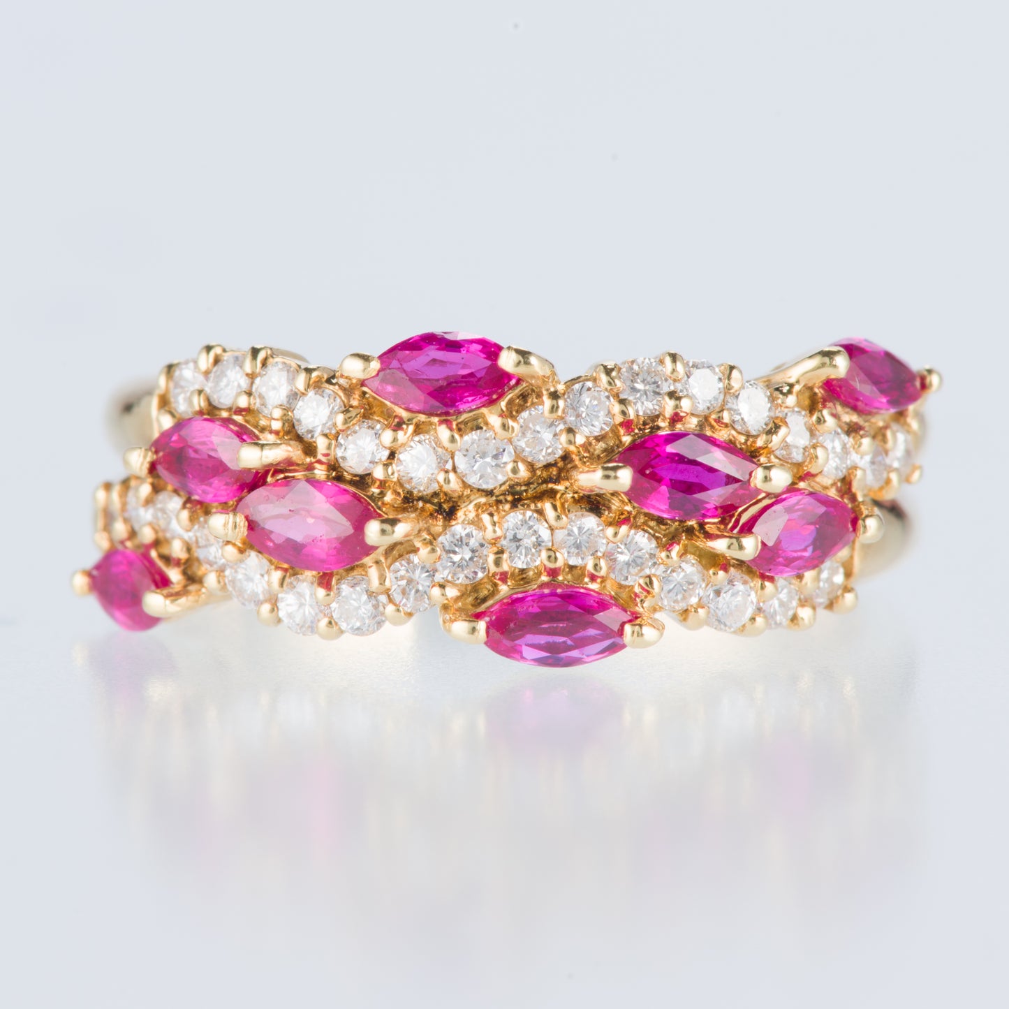 ルビー×ダイヤモンド イエローゴールドリング R:0.83ct D: 0.38ct