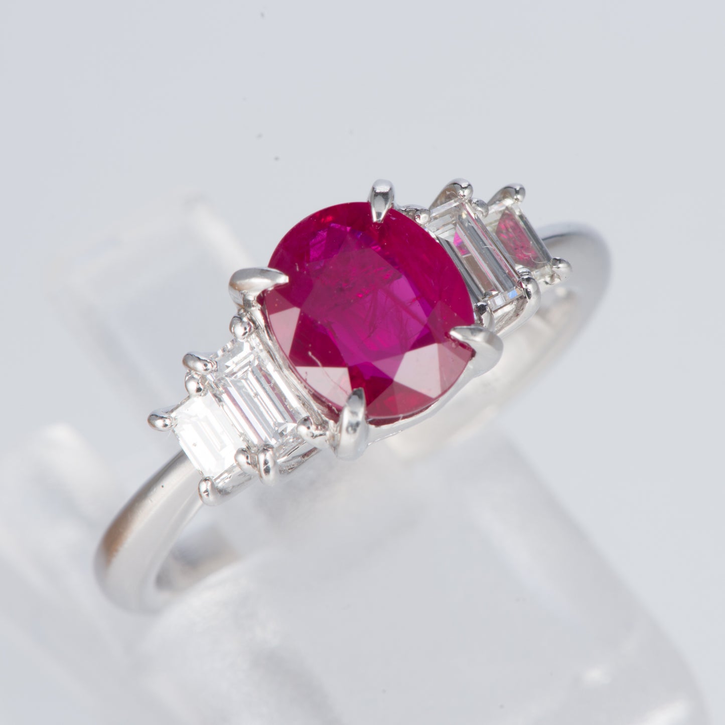 ルビーxダイヤモンド プラチナリング R: 1.33 ct D: 0.43ct Pt900