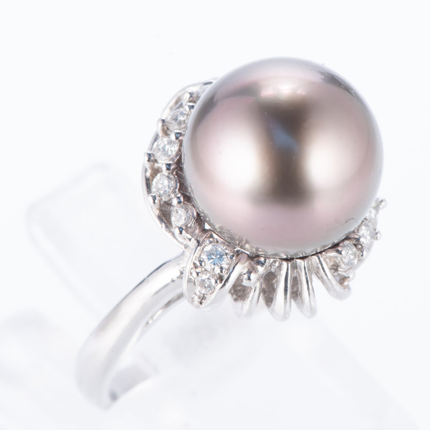 タヒチパールxダイヤモンド プラチナリング P: 11.8mm D: 0.17ct Pt900