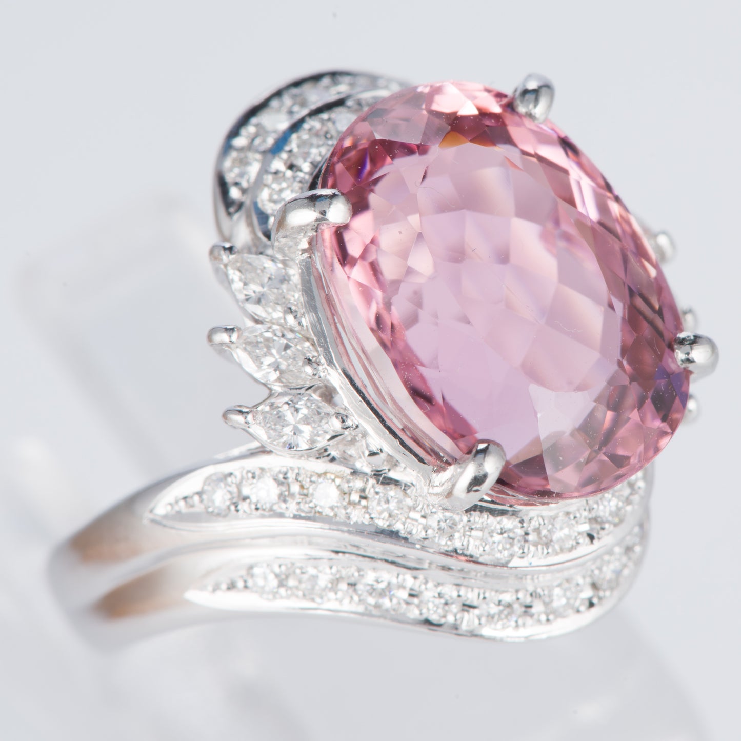 ピンクトルマリンxダイヤモンド プラチナリング PT: 7.16 ct D: 0.48ct Pt900