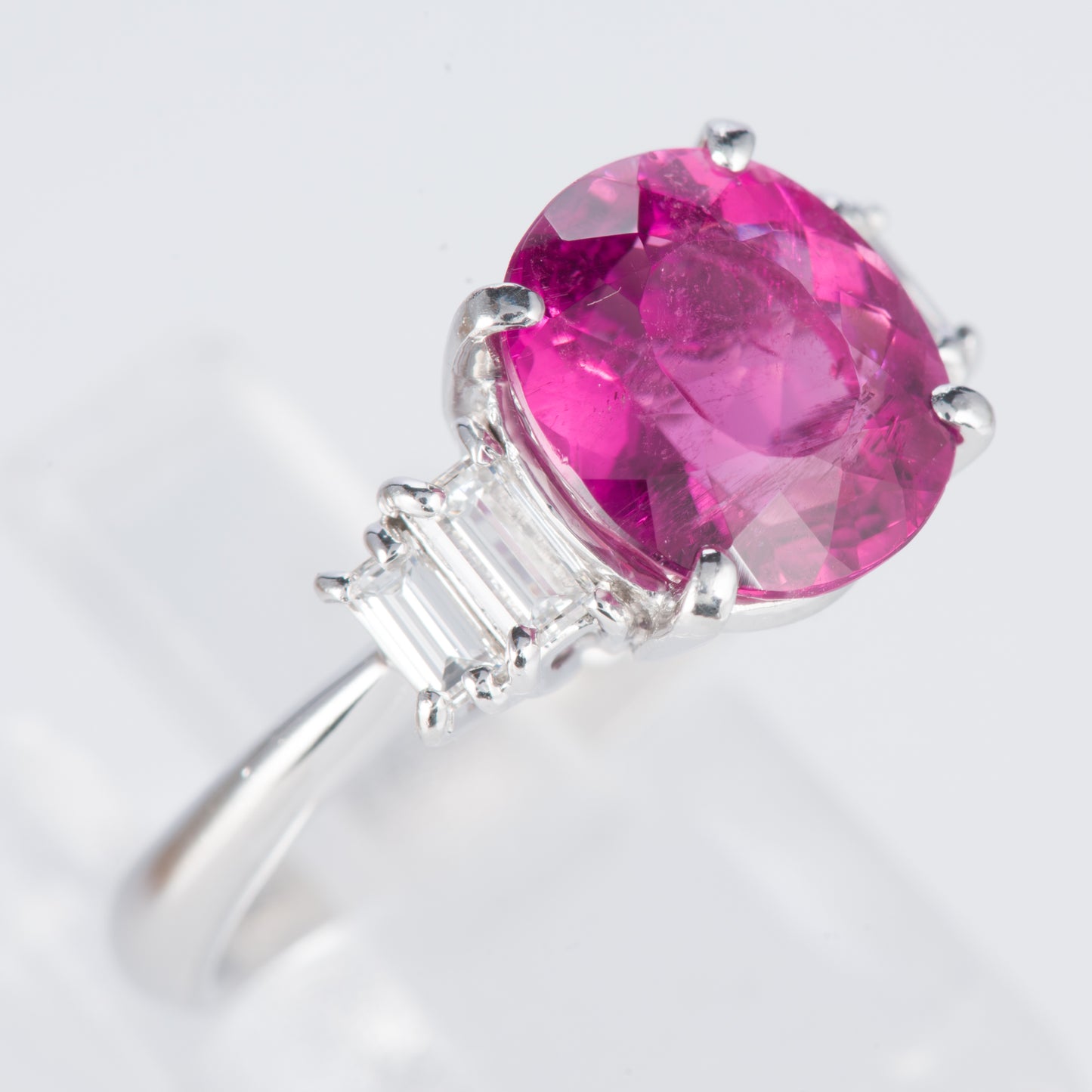 ピンクトルマリンxダイヤモンド プラチナリング PT: 3.26 ct D: 0.48ct Pt900