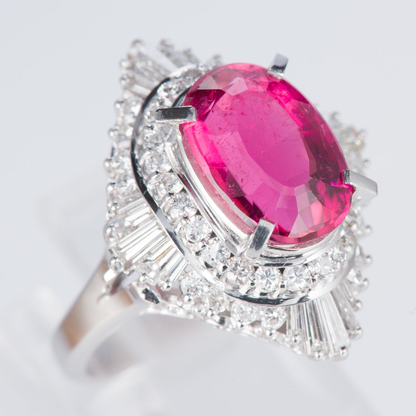 トルマリンxダイヤモンド プラチナリング Tm: 4.6 ct D: 1.37ct Pt900