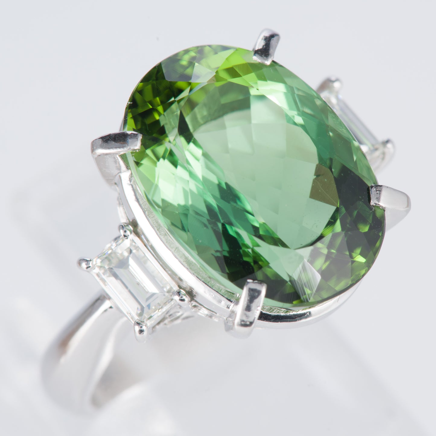 トルマリンxダイヤモンド プラチナリング Tm: 9.58 ct D: 0.5ct Pt900