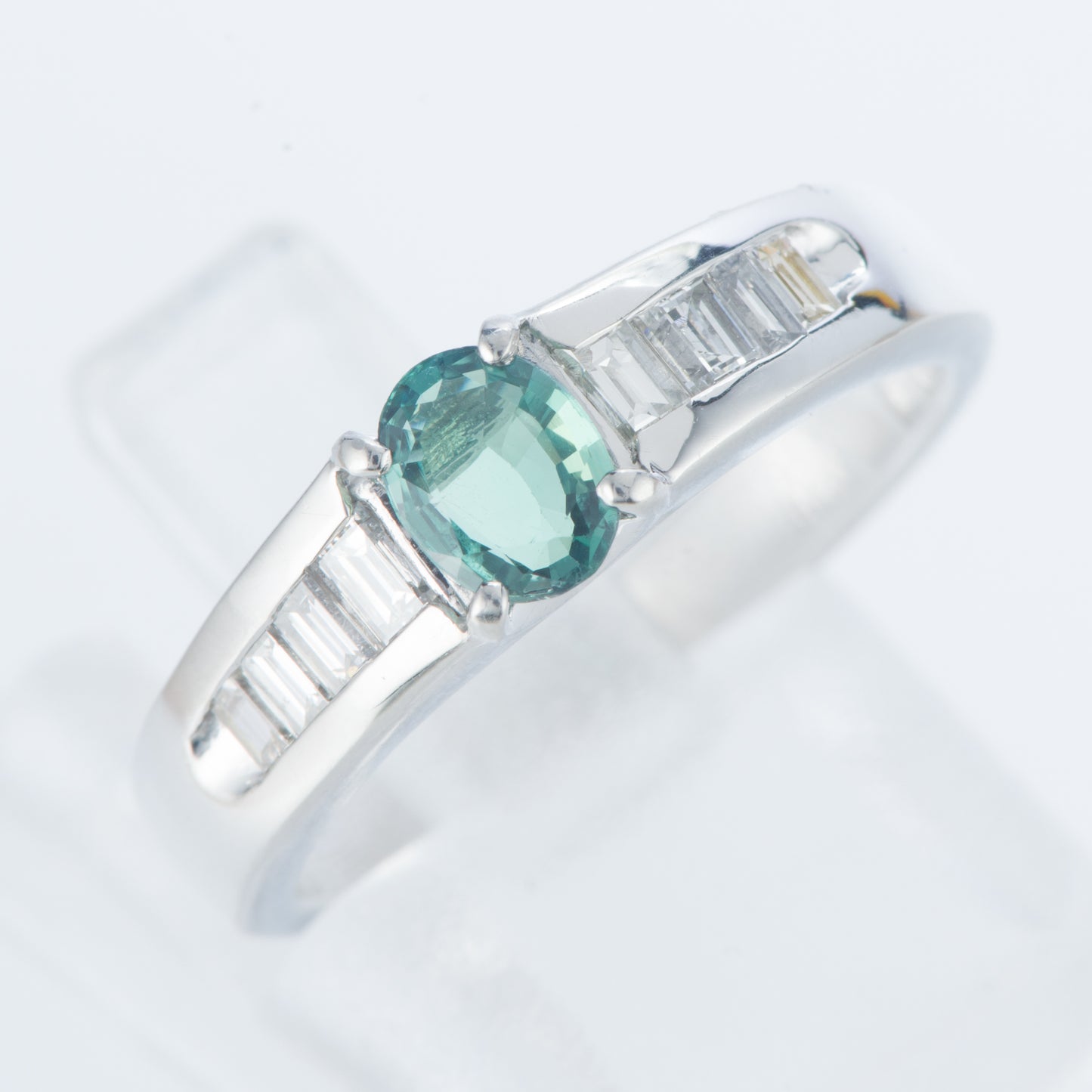 サイドダイヤモンド アレキサンドライトxダイヤモンド プラチナリング Al: 0.48 ct D: 0.33ct Pt900