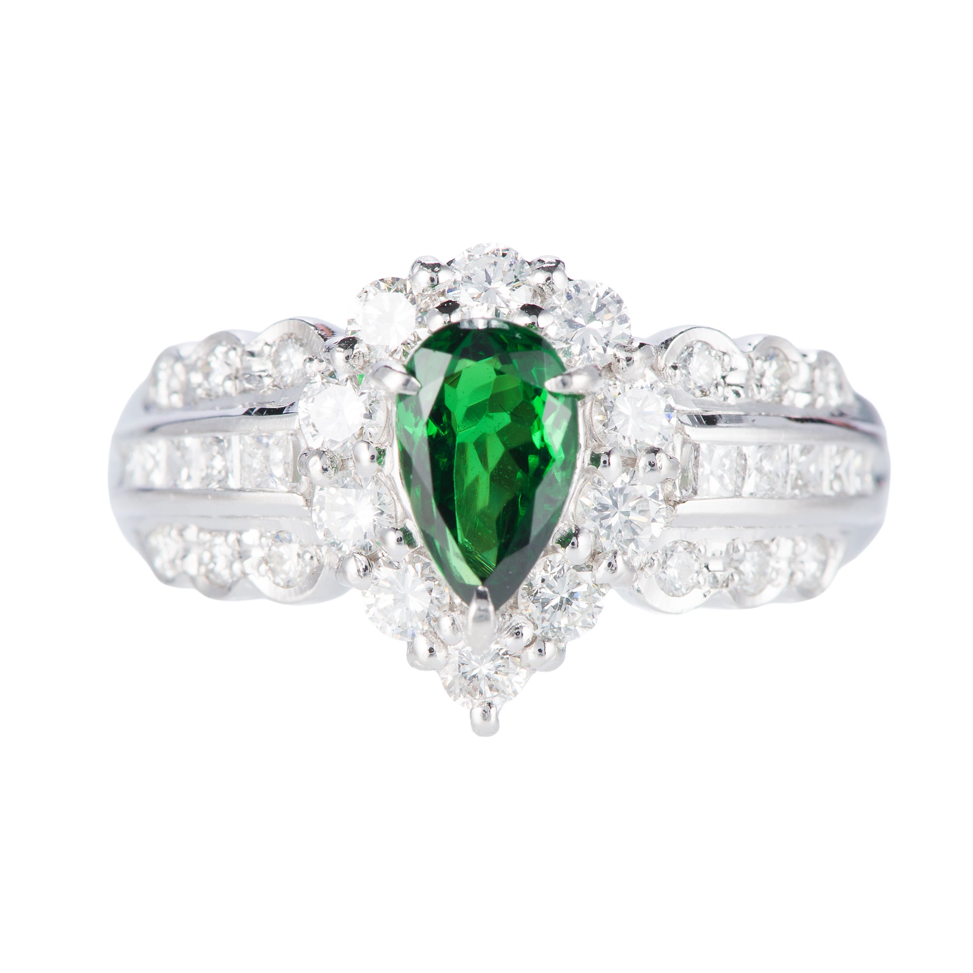 グリーンガーネット×ダイヤリング 0.85ct Pt900【ZUISHO】 – ZUISHO