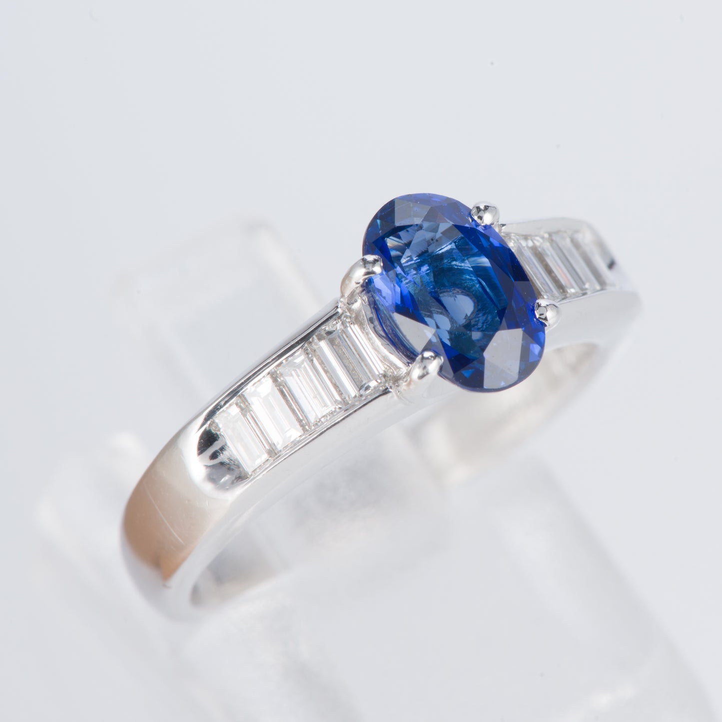 サファイアxダイヤモンド プラチナリング S: 1.25 ct D: 0.43ct Pt900