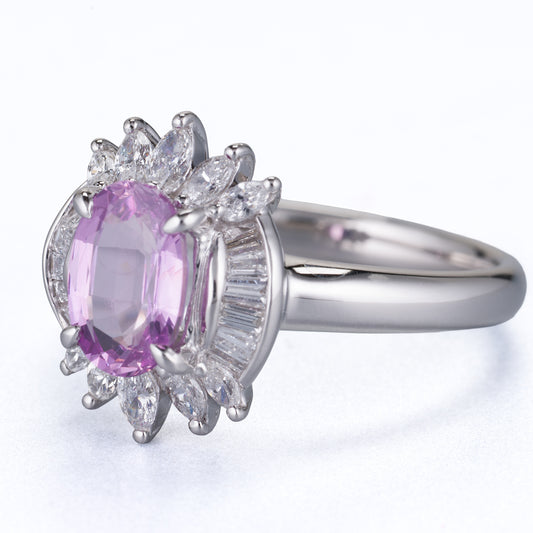 非加熱 ピンクサファイア リング 1.41ct マダガスカル産 GIA