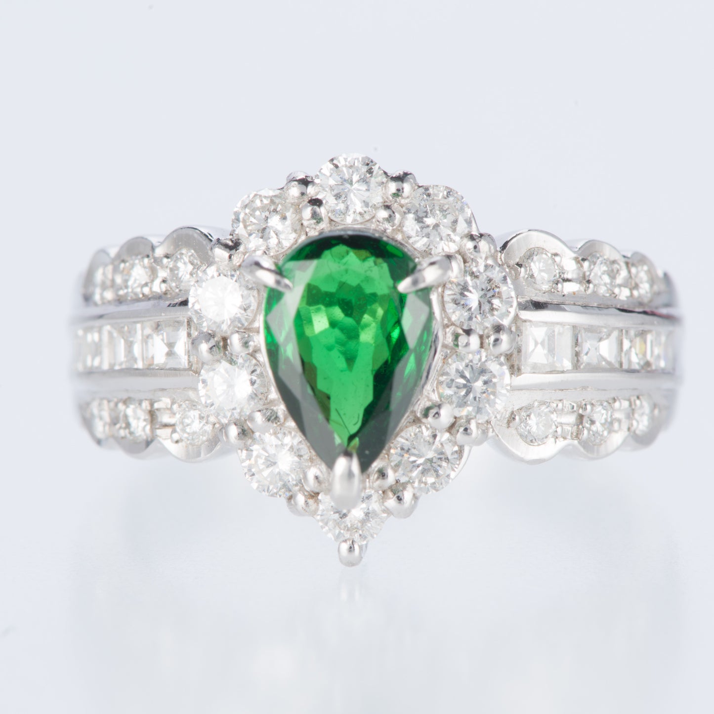 グリーンガーネット×ダイヤモンド プラチナリング GG: 1.19 ct D: 0.90ct Pt900