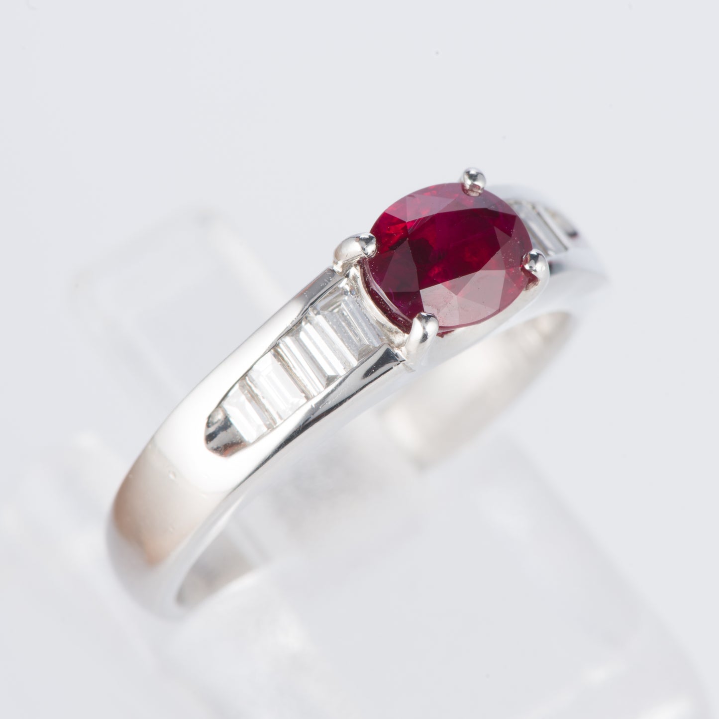 ルビーxダイヤモンド プラチナリング R: 1.01 ct D: 0.26ct Pt900