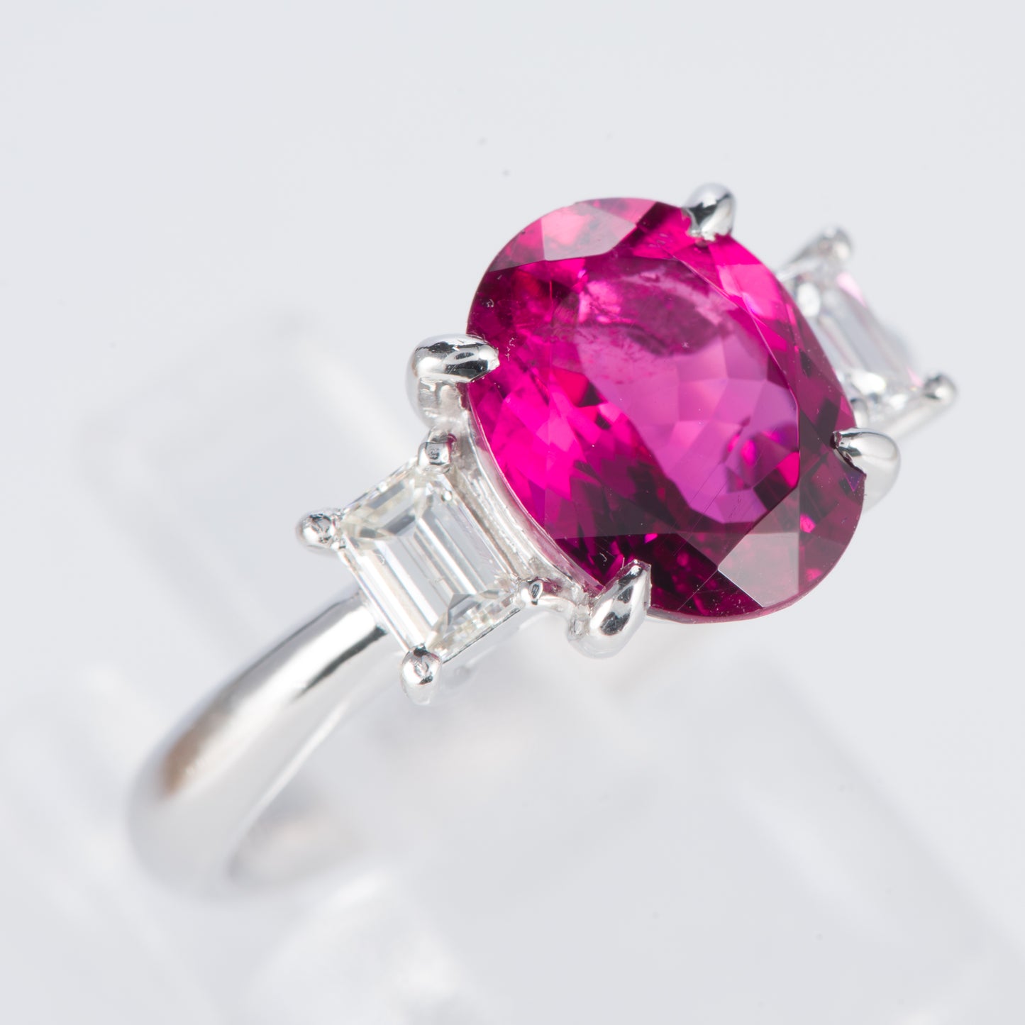 トルマリンxダイヤモンド プラチナリング Tm: 2.42 ct D: 0.4ct Pt900