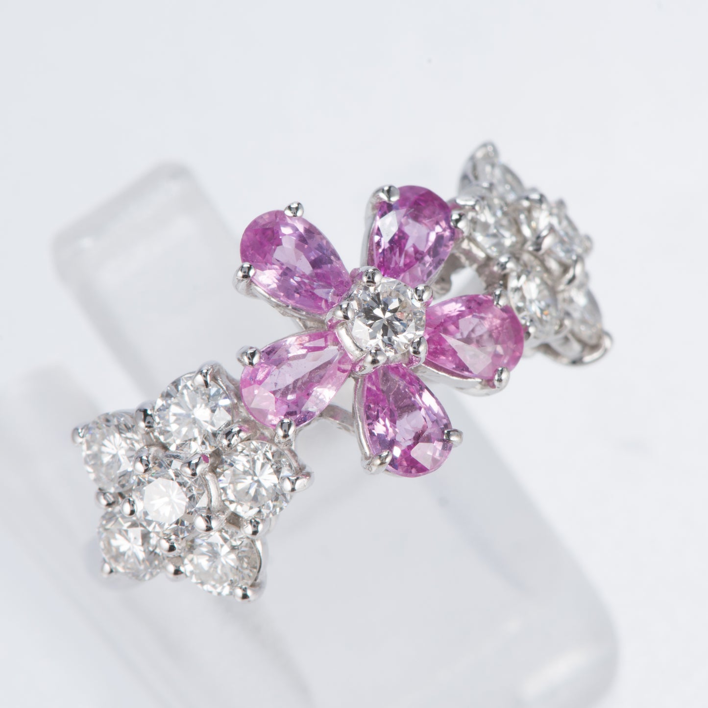 ブルーム ピンクサファイアxダイヤモンド ホワイトゴールドリング PS: 1.208 ct D: 1.333ct K18WG