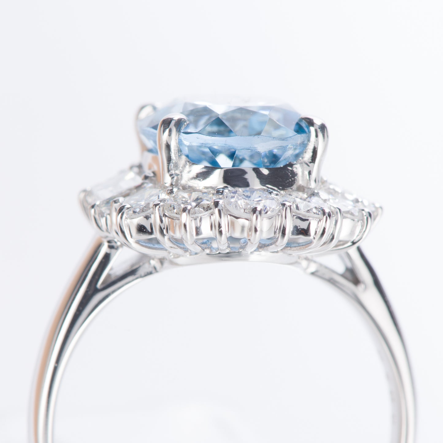 アクアマリンxダイヤモンド プラチナリング Aq: 3.52ct D: 1.29ct Pt900