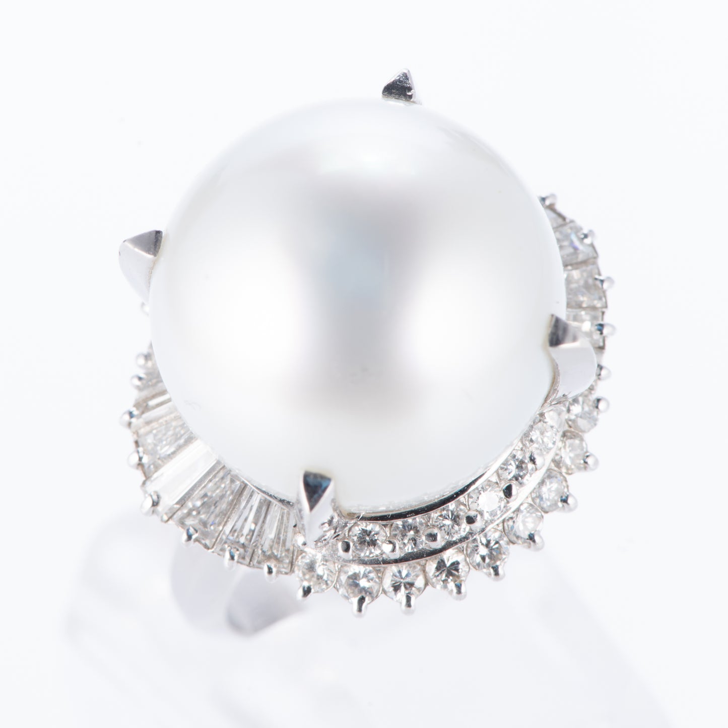 南洋パールxダイヤモンド プラチナリング P: 15.7mm D: 1.34ct Pt900