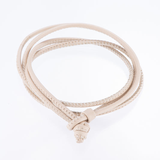 レザーブレスレット兼チョーカー ベージュ ドイツ製