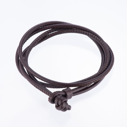 レザーブレスレット兼チョーカー ブラウン ドイツ製