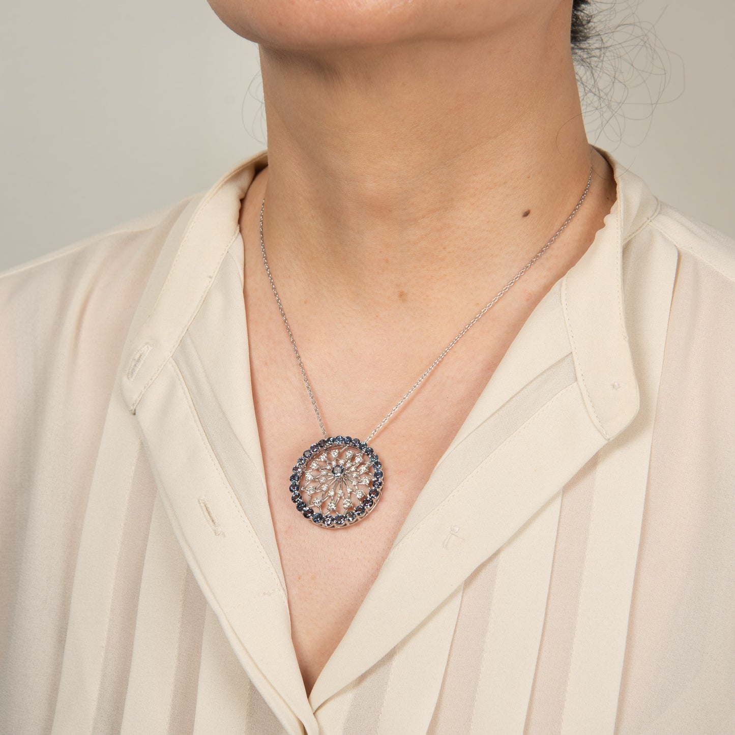 装着例 5ctアレキサンドライトプラチナペンダント AL:5.20ct D:1.51ct Pt900/850 GIA