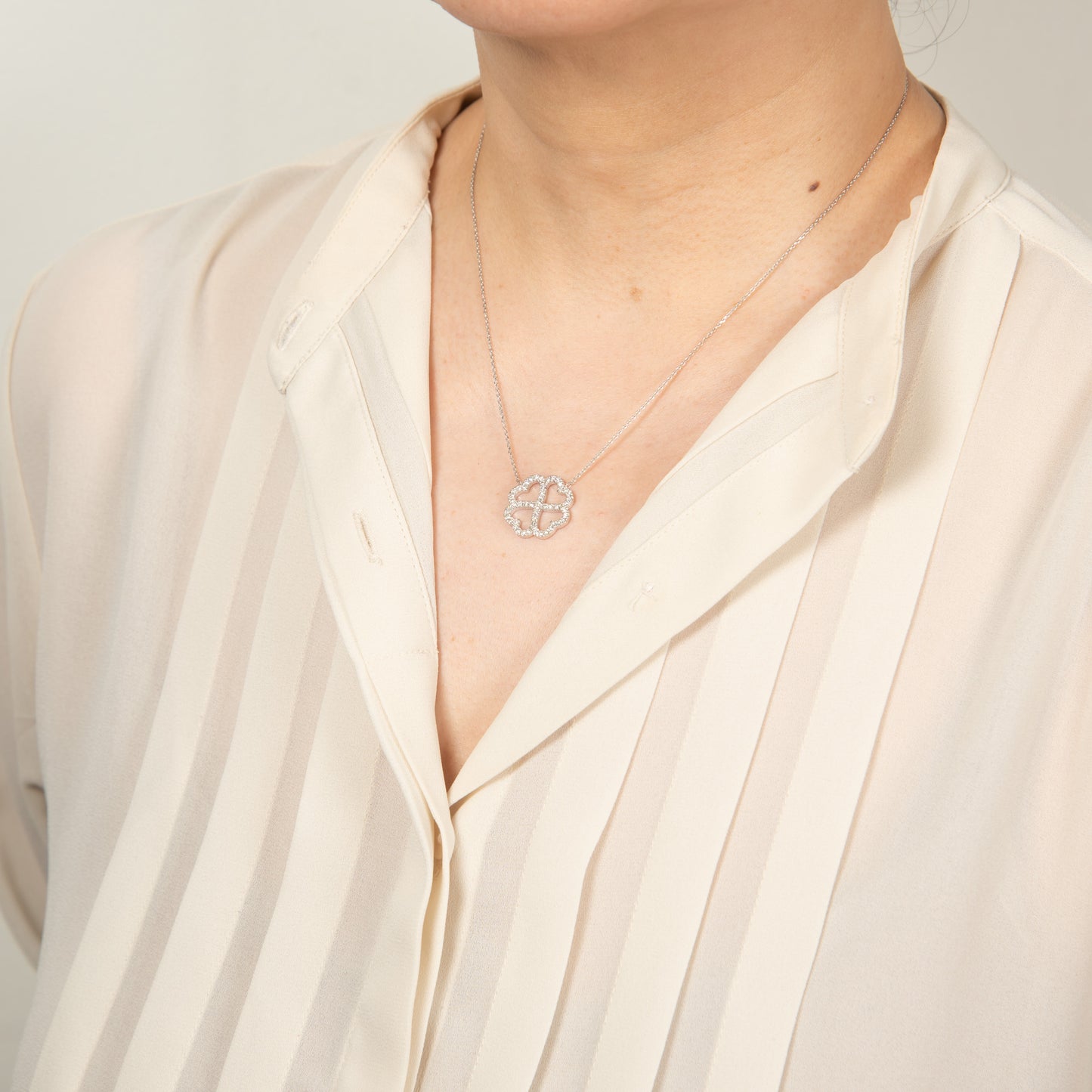 ダイヤモンド ホワイトゴールドペンダントネックレス D: 0.5ct K18WG