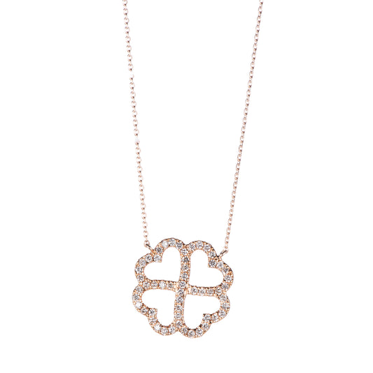 ダイヤモンド ピンクゴールドペンダントネックレス D: 0.5ct K18PG