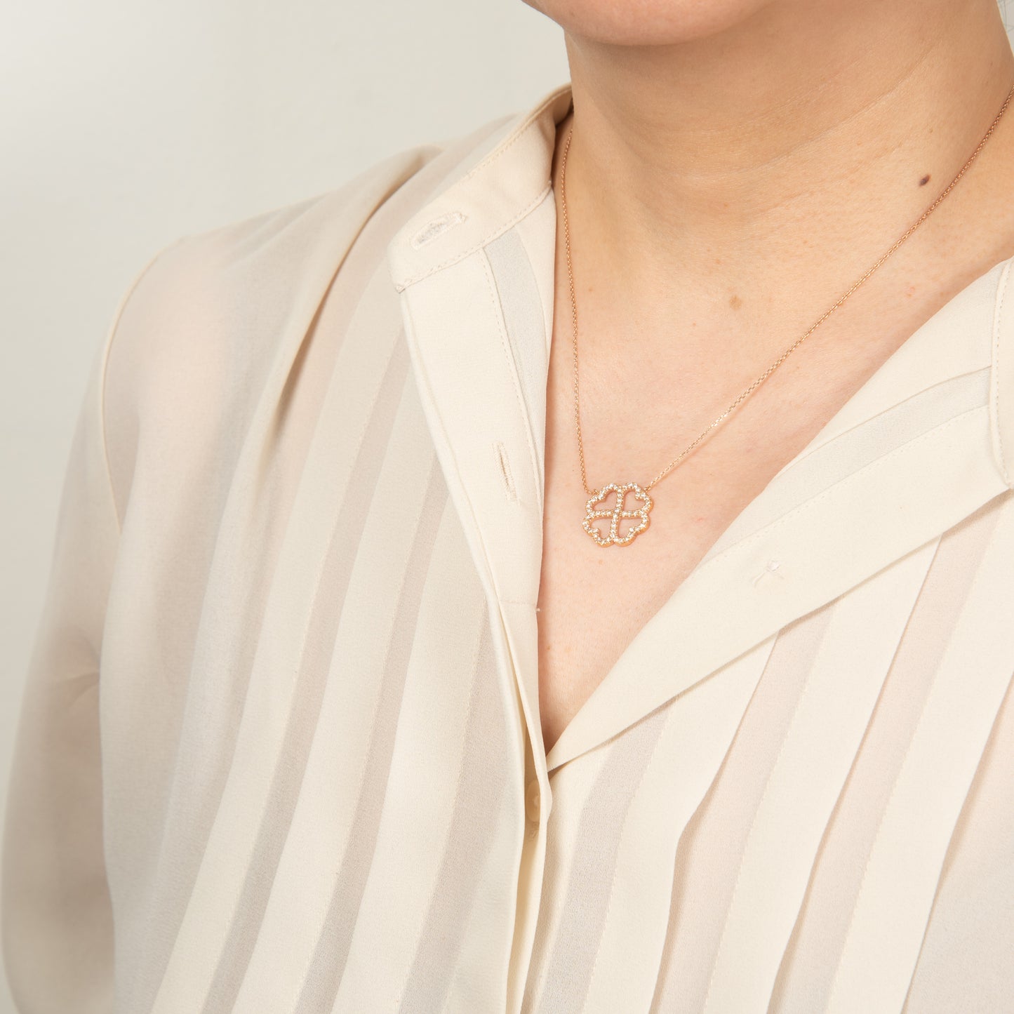 ダイヤモンド ピンクゴールドペンダントネックレス D: 0.5ct K18PG