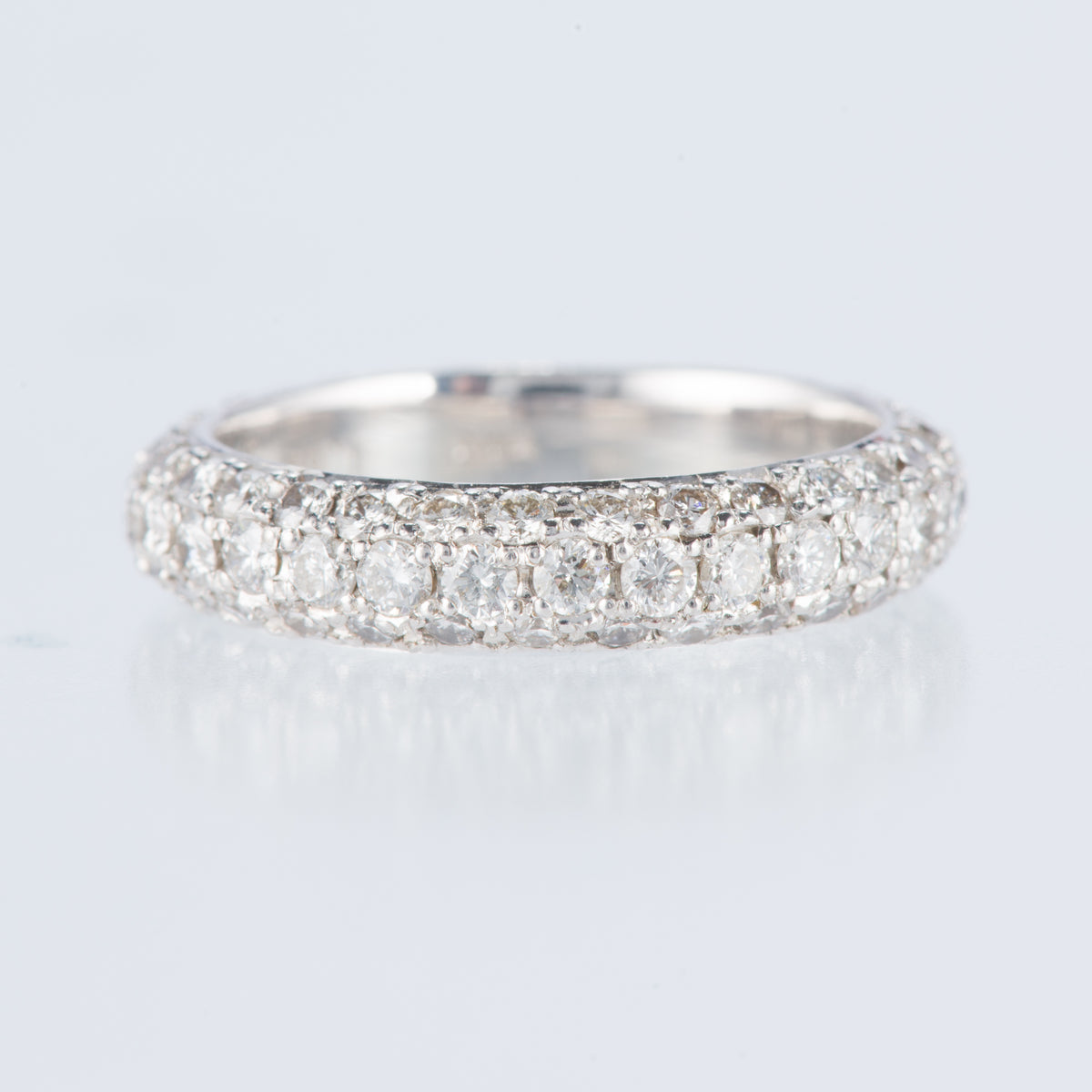 フルパヴェエタニティリング 1.69ct K18WG 正面画像