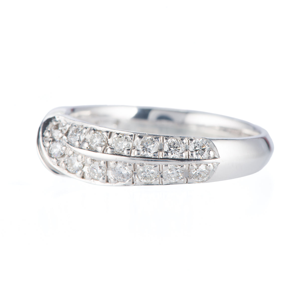 リーフモチーフ ダイヤモンドリング 0.71ct K18WG