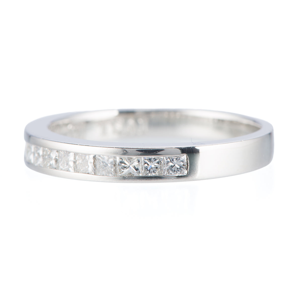プリンセスカットダイヤリング 0.45ct Pt900 側面画像