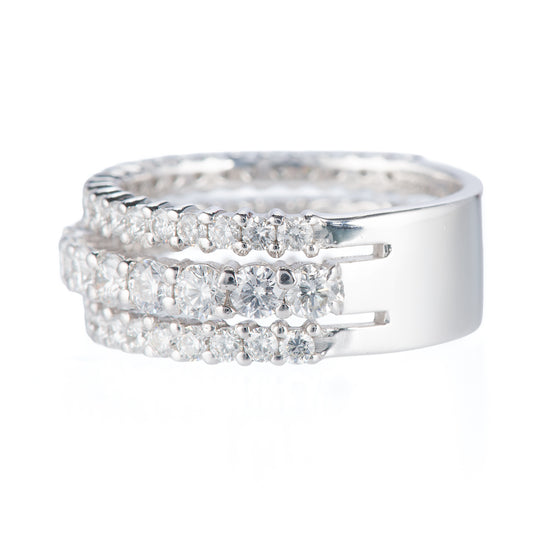 ライン ダイヤモンド ホワイトゴールドリング D: 2.19ct K18WG