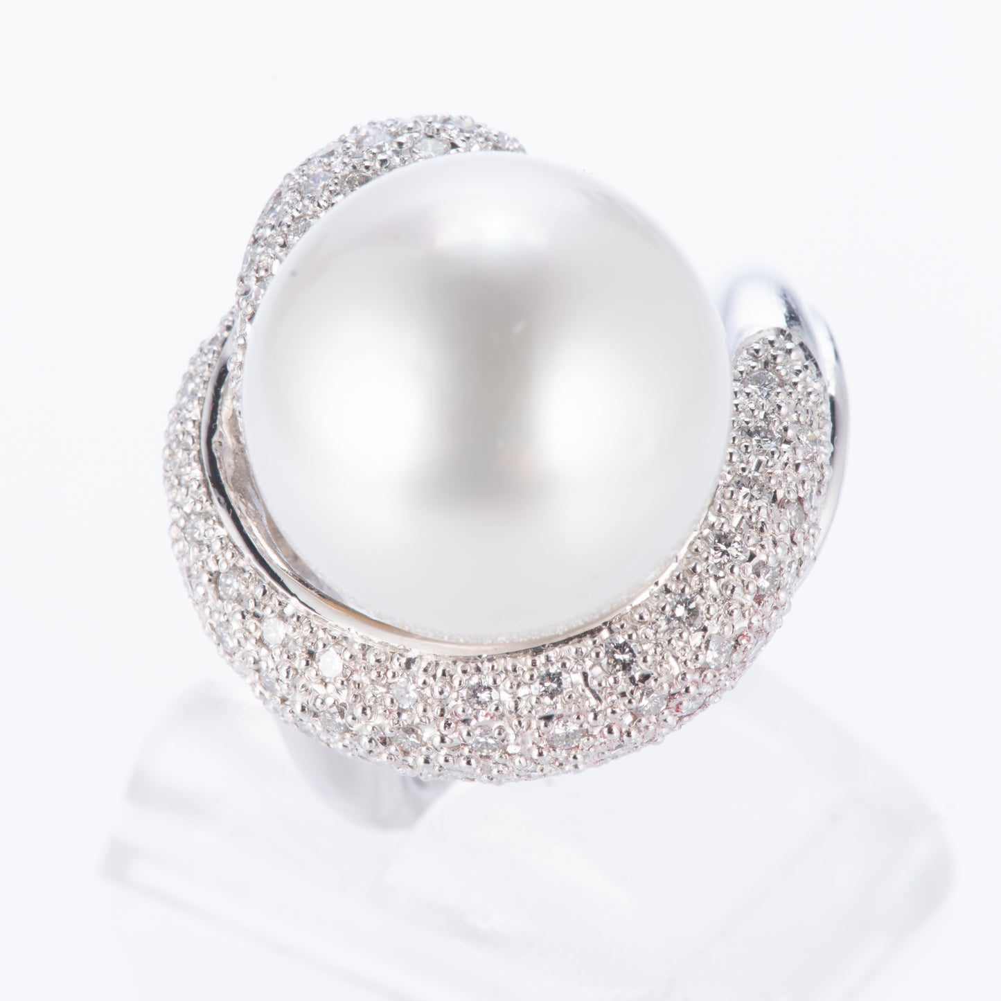 14mm 南洋パールプラチナリング 14.6mm D:0.43ct Pt900