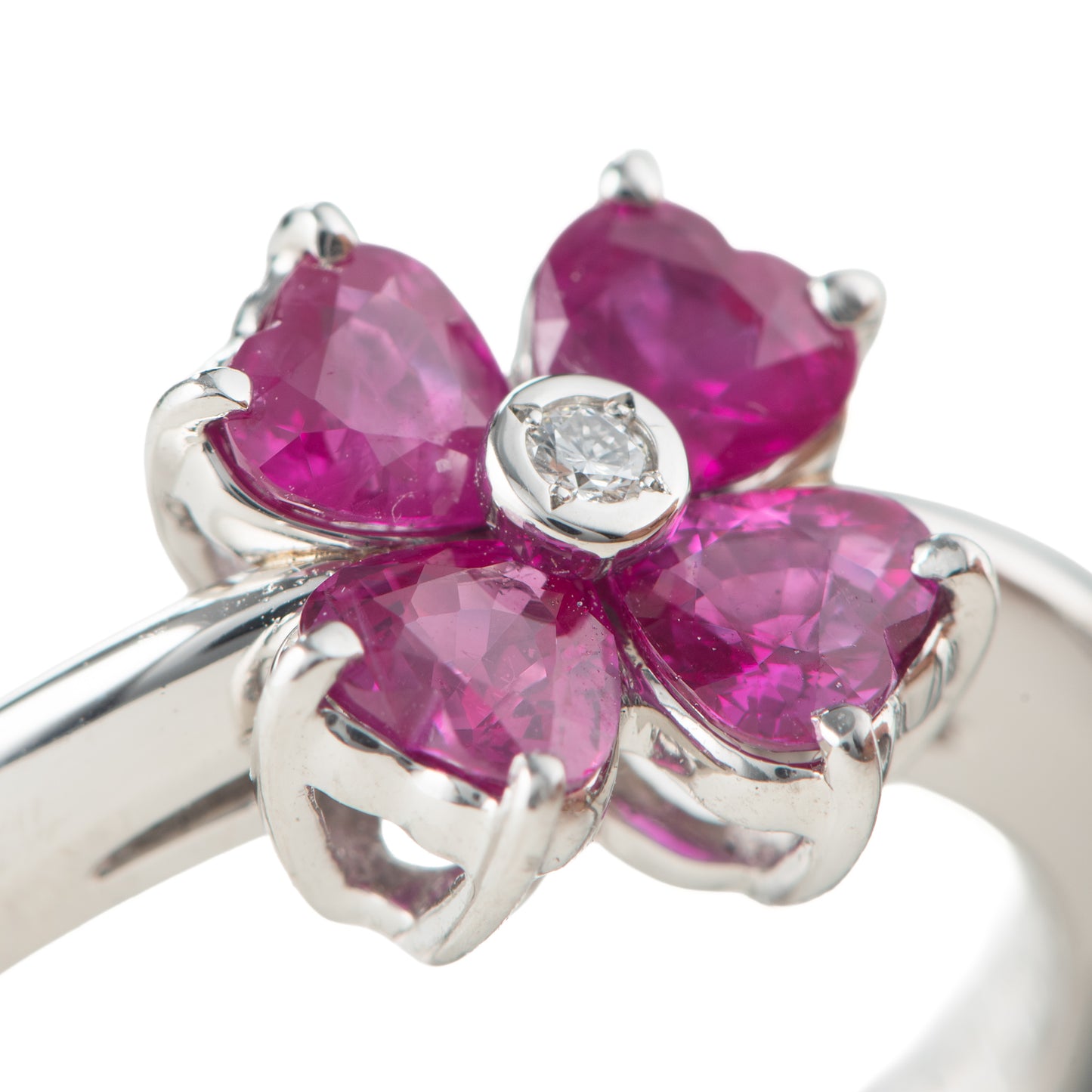 ルビーxダイヤモンドプラチナ製ドリング Pt950 R:1.1ct D:0.01ct