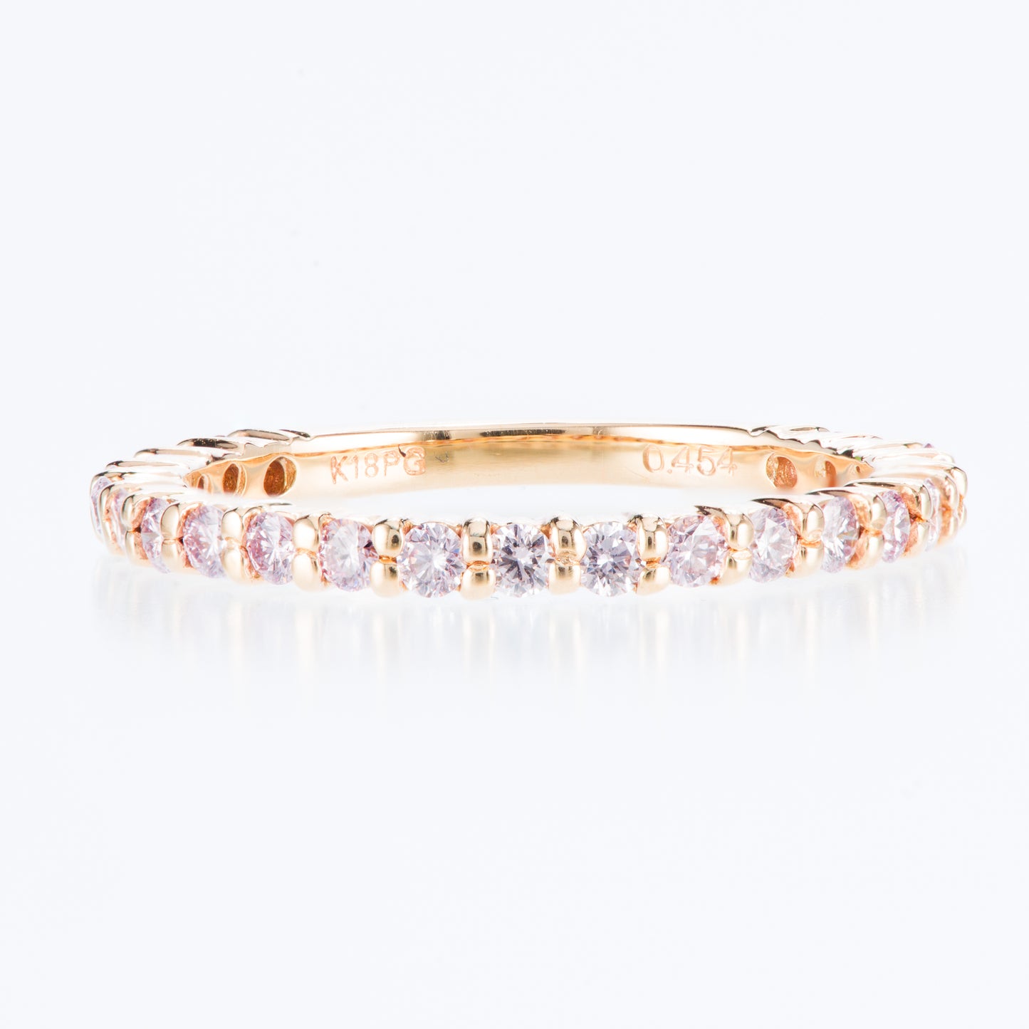 1.9mm アーガイルピンクダイヤモンド ハーフエタニティリング K18ピンクゴールド (0.45ct K18PG)