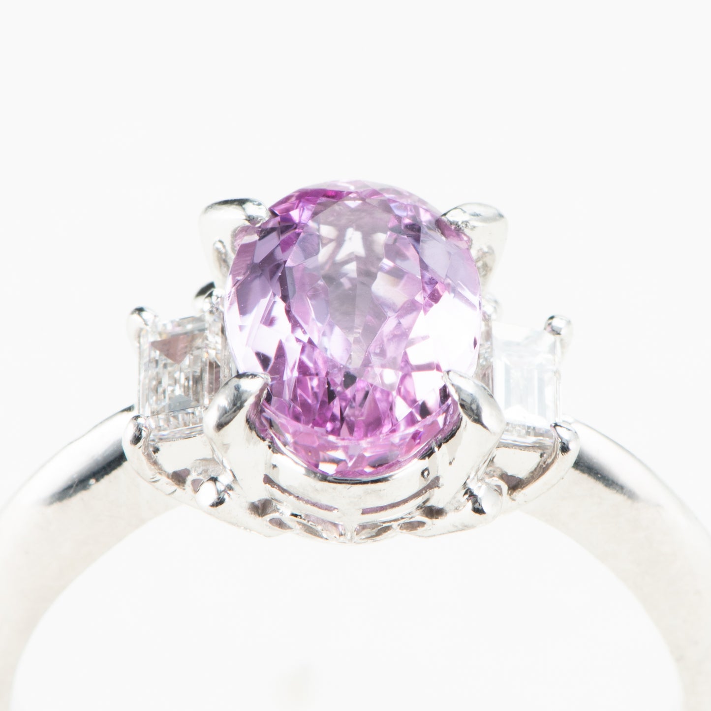 2ct ピンクトパーズプラチナ製リング To: 2.12ct D:0.28ct Pt900