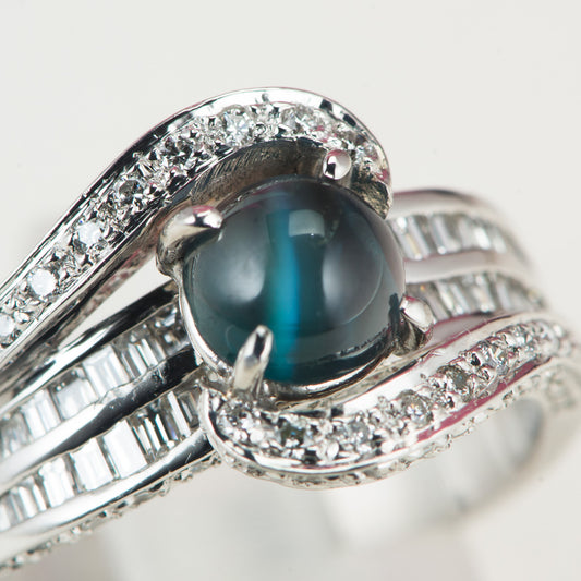 1.61ct アレキサンドライトキャッツアイxダイヤモンドリング Al 1.61ct D1.19ct Pt900 プラチナ製