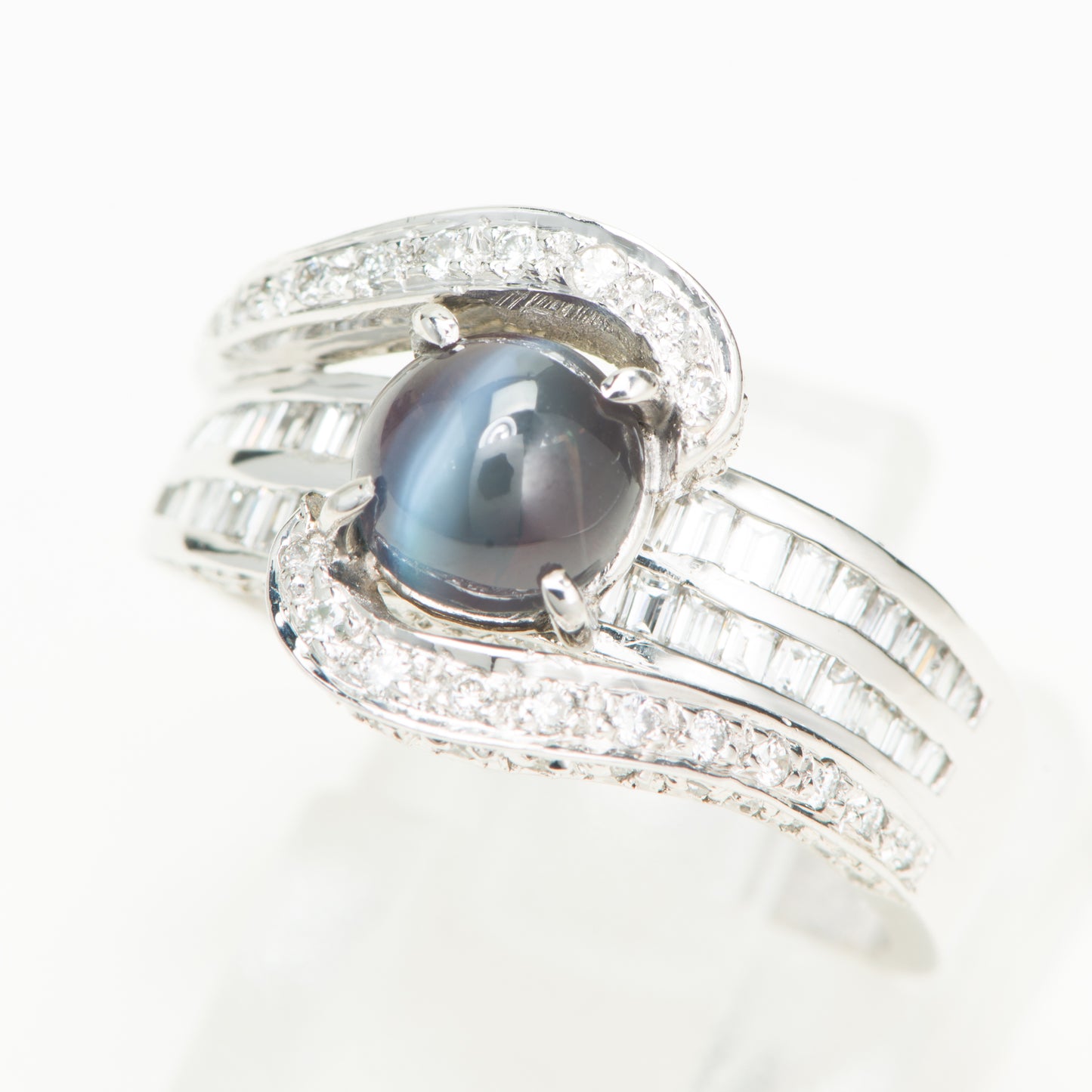 1.61ct アレキサンドライトキャッツアイxダイヤモンドリング Al 1.61ct D1.19ct Pt900 プラチナ製