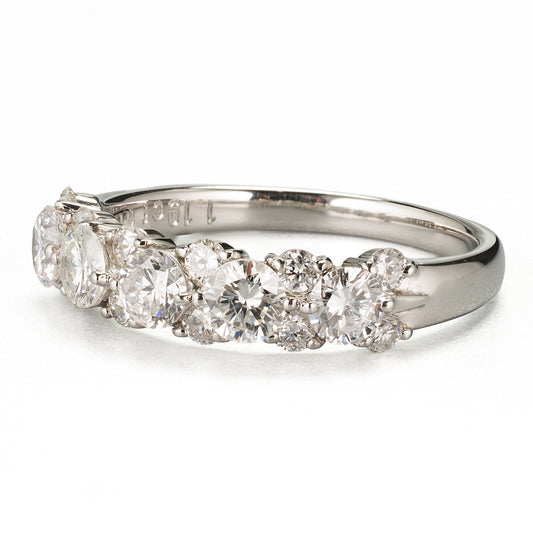 ラインデザイン ダイヤモンドリング 1.19ct Pt900 斜め画像