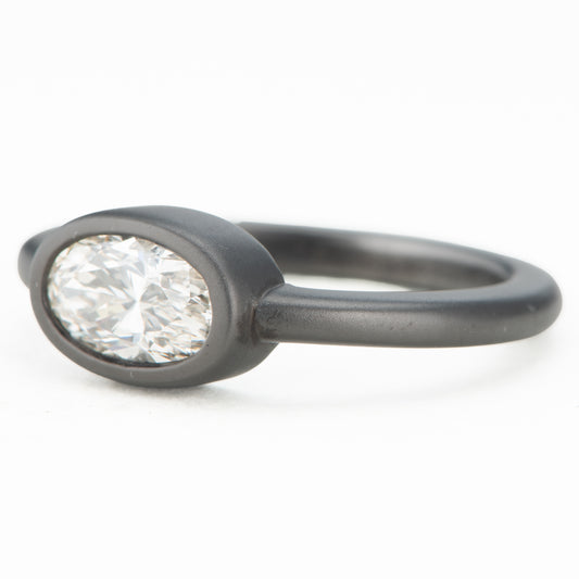 1.05ct D SI2 Very Good エンゲージリング オーバルブリリアントカット ダイヤモンド プラチナリング (D: 1.05ct) Pt950 GIA