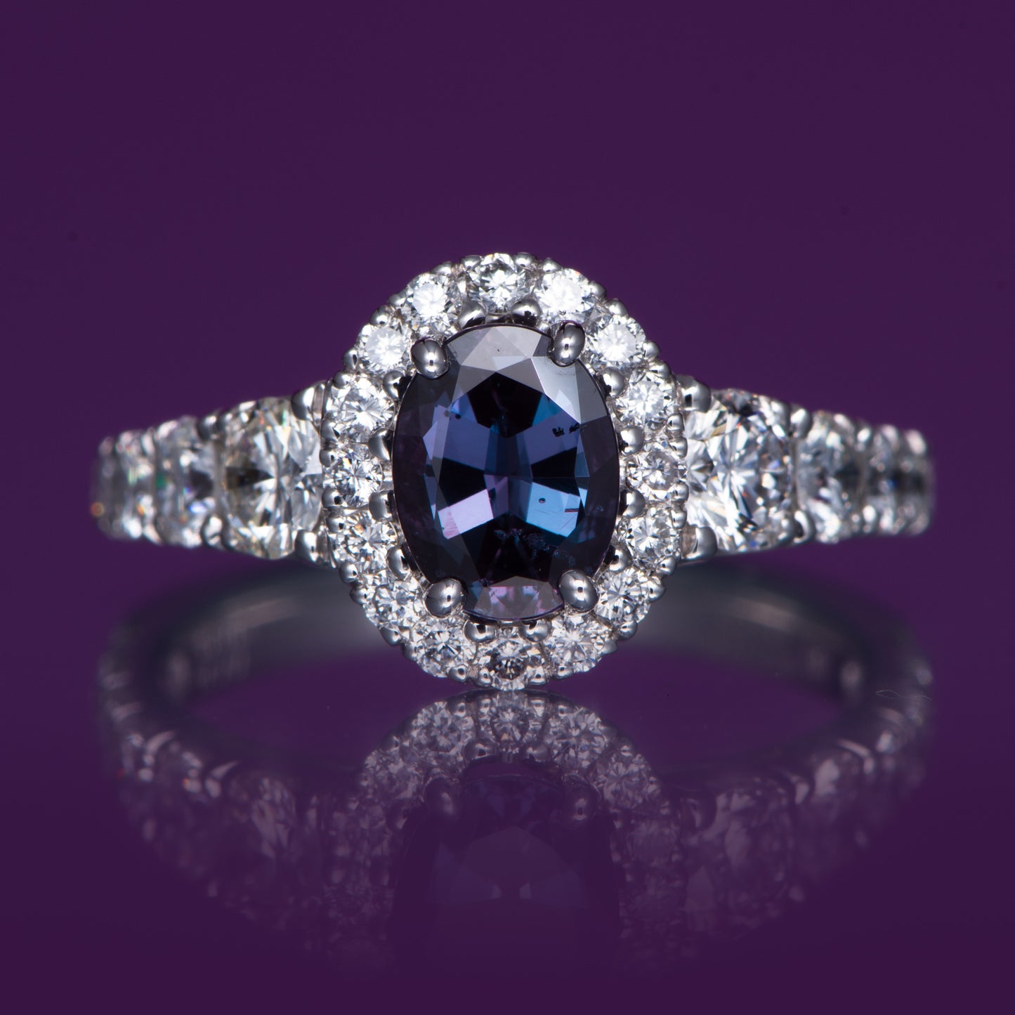 0.88ct アレキサンドライトダイヤモンドリング Al 0.88ct D1.19ct Pt950 プラチナ製