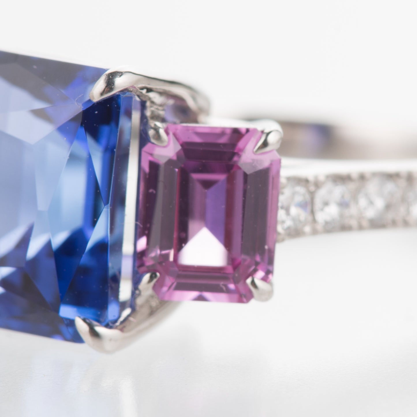 6ct タンザナイトxピンクサファイアxダイヤモンドプラチナ製リング T:6.00ct PS:1.62 D:0.41ct Pt950