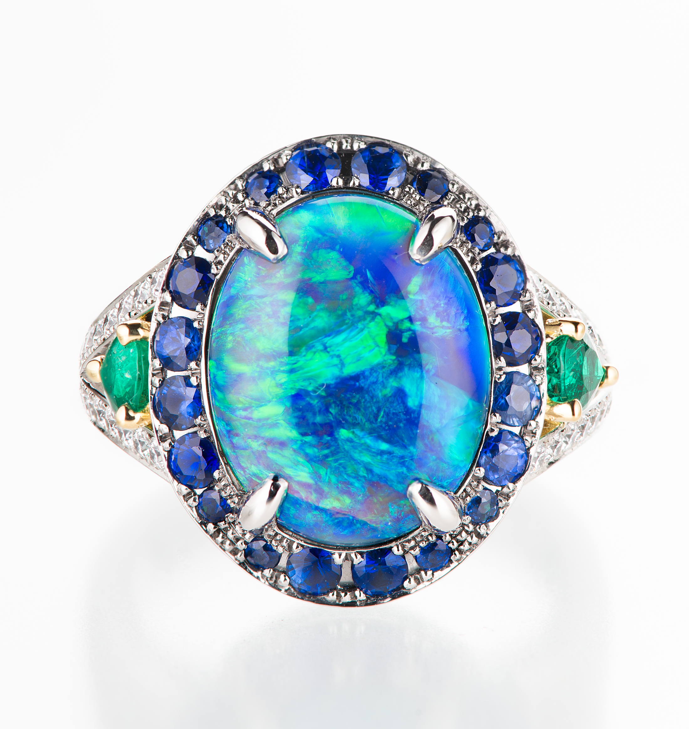 5ct ブラックオパールプラチナリング O:5.41ct E:1.02 S:0.73 D:0.40ct