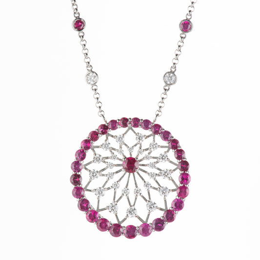 5.31ct ルビー プラチナ製ペンダント R:5.31ct D:1.66ct Pt950/850