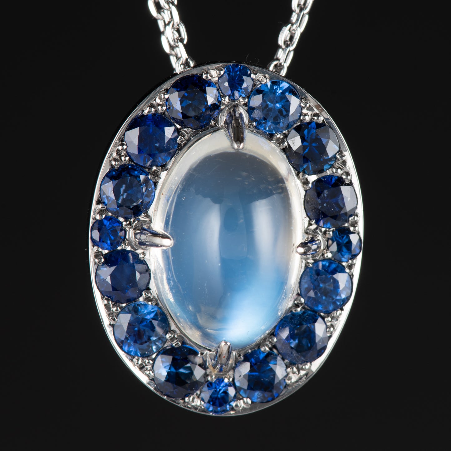 ブルームーン×サファイアペンダント プラチナ製