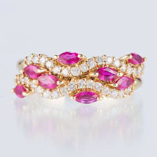 ルビー×ダイヤモンド イエローゴールドリング R:0.83ct D: 0.38ct