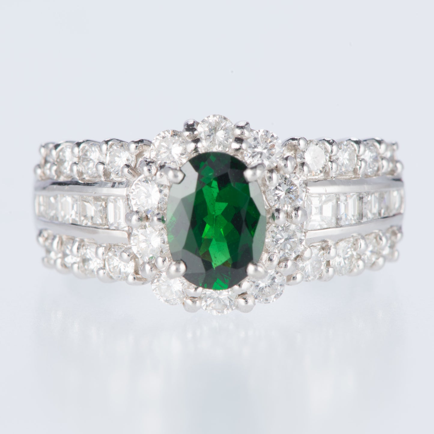 グリーンガーネット×ダイヤモンド プラチナリング GG: 0.86 ct D: 1.11ct Pt900