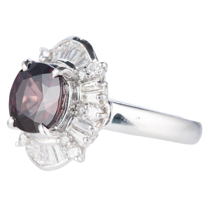 バイオレットサファイア x ダイヤモンド プラチナリング VS: 3.386 ct D: 1.03ct Pt900