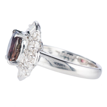 バイオレットサファイア x ダイヤモンド プラチナリング VS: 3.386 ct D: 1.03ct Pt900