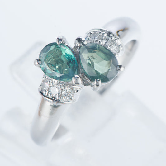 アレキサンドライトxダイヤモンド プラチナリング Al: 1.2 ct D: 0.09ct Pt900