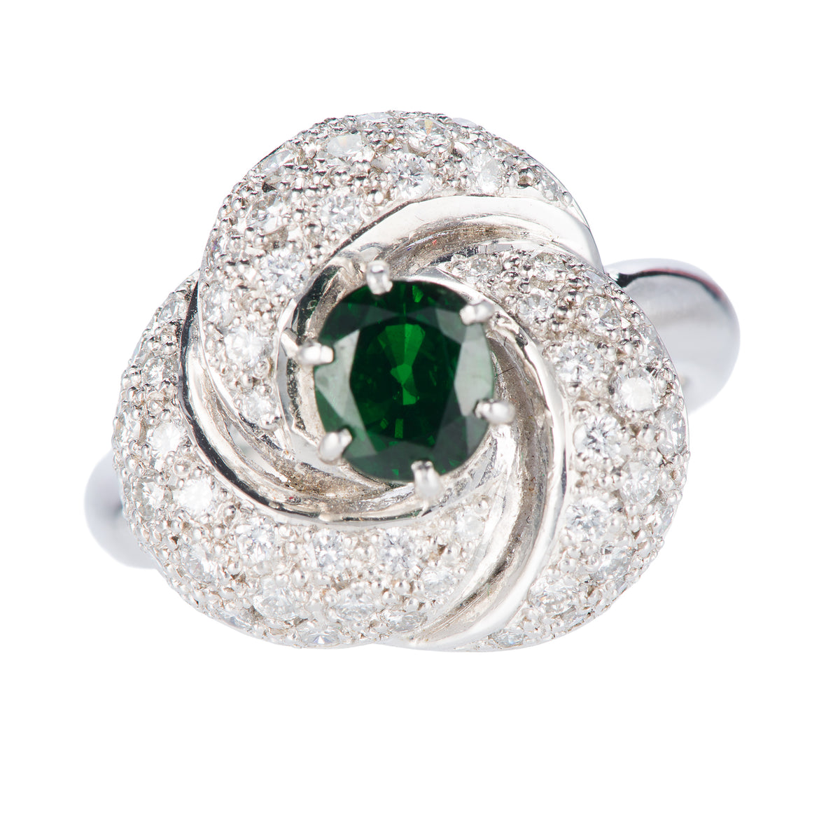 グリーンガーネット×ダイヤリング 1.05ct 正面画像