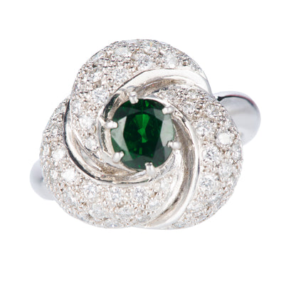 グリーンガーネット×ダイヤリング 1.05ct 正面画像