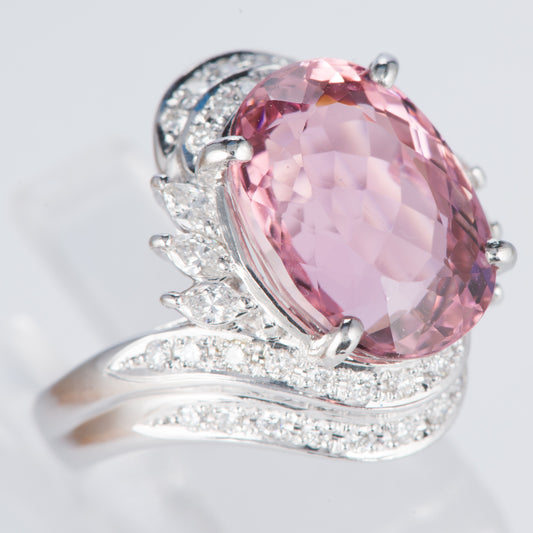 ピンクトルマリンxダイヤモンド プラチナリング PT: 7.16 ct D: 0.48ct Pt900