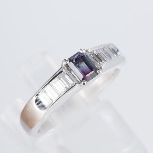 サファイアxダイヤモンド プラチナリング S: 0.66 ct D: 0.52ct Pt900