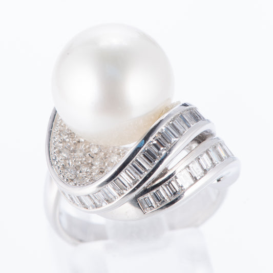 13mm 南洋パールプラチナリング 13mm D:1.60ct Pt900